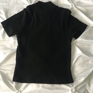 turtle neck black top